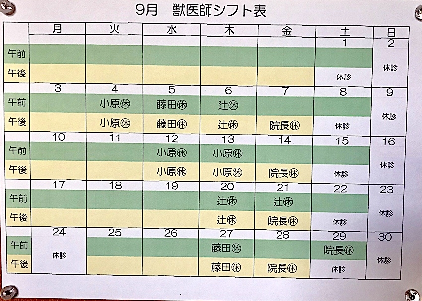 2018.9月シフト