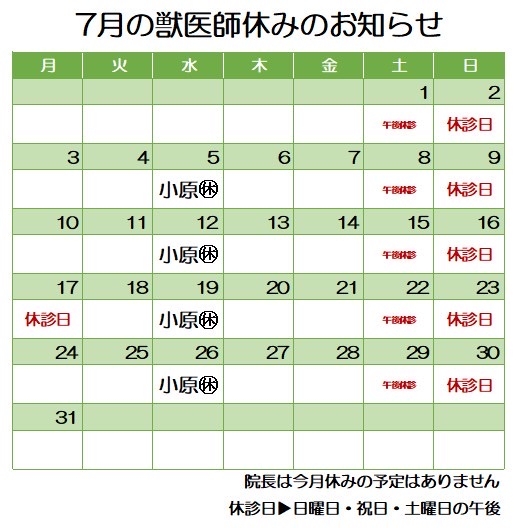 2023,7月シフト