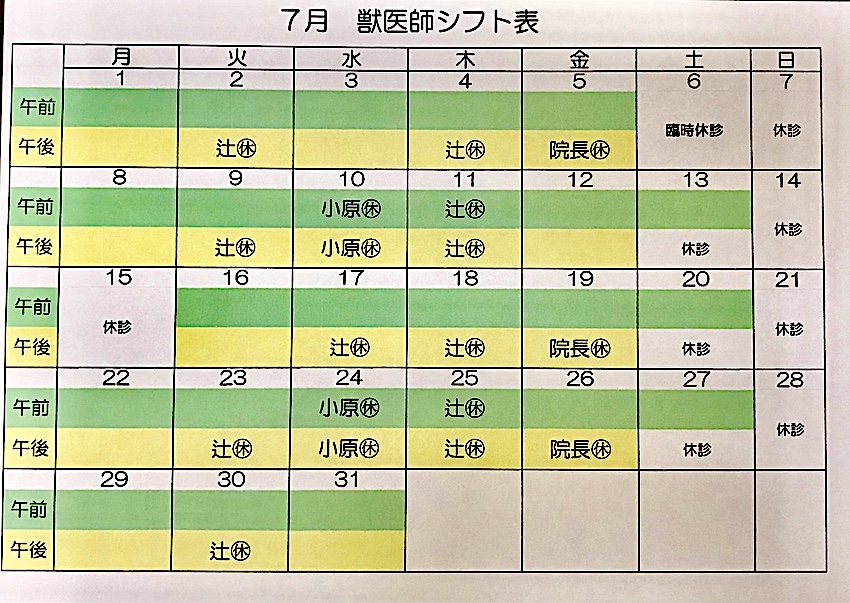 2019.7月シフト